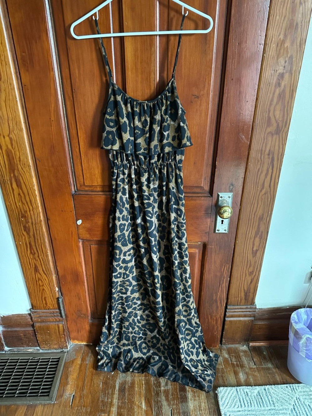 Charming Charlie Leopard-Print Maxi Dress - Black and Brown